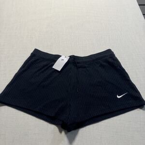 Nike Women's High-Waisted Ribbed Jersey Shorts Sz XL Black Brand
